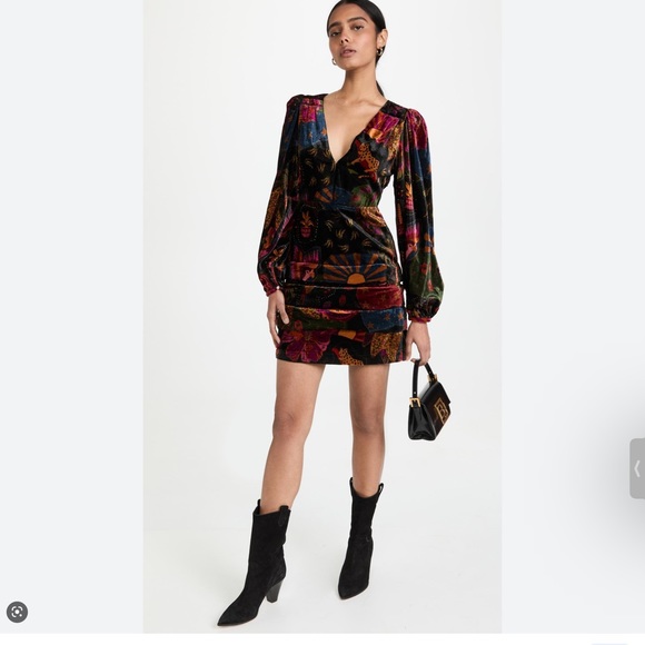 NWT Farm Rio Anthropologie Mini Crazy Mix Dress - Picture 2 of 11